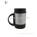 heat sensitive stainless steel coffee mug with handle and lid